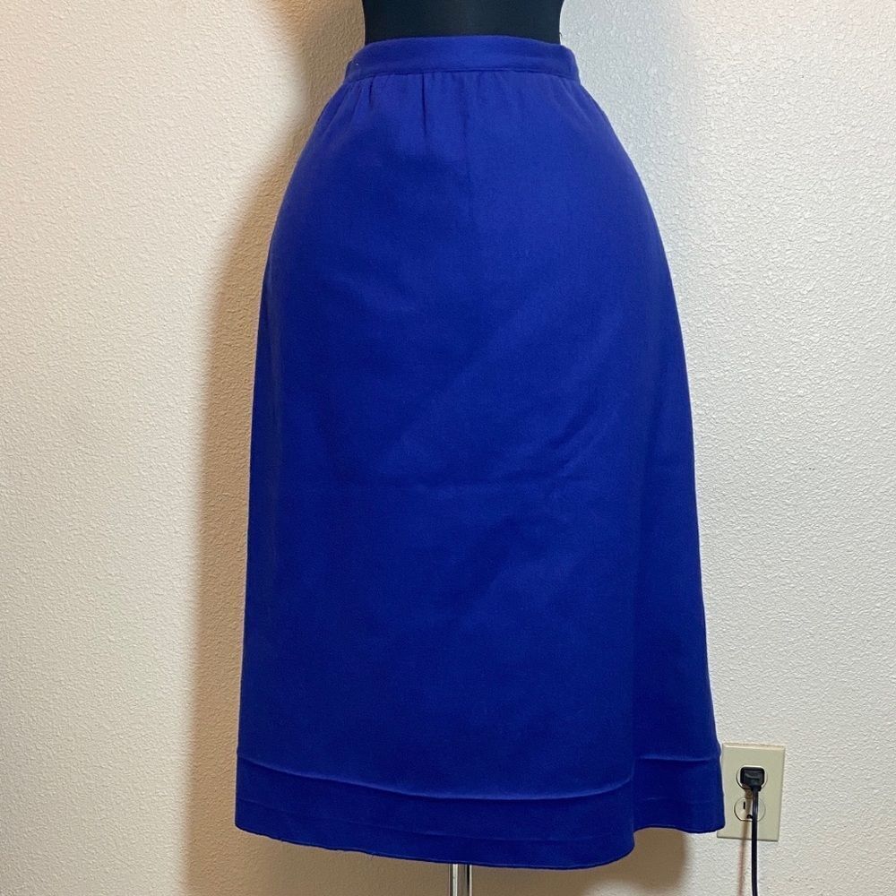Vintage Chic Royal Blue Midi Skirt Size 12